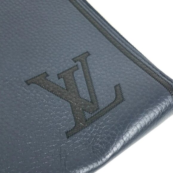 LOUIS VUITTON M68235 LV logo Pochette Jules GM Pouch Clutch bag Navy/Black - Picture 3 of 14